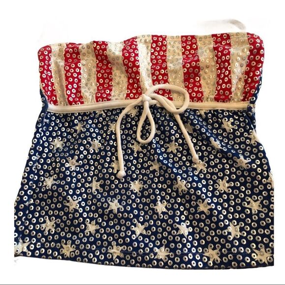Carabella Bikini Top Stars Stripes - Picture 1 of 7